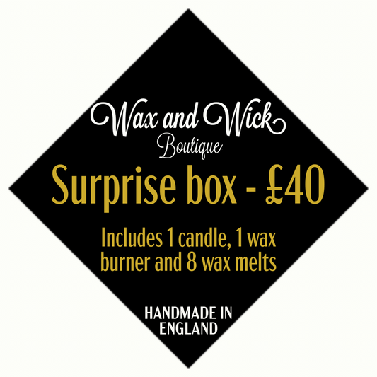 £40 Surprise Box - includes 1 candle, 1 wax burner and 8 wax melts